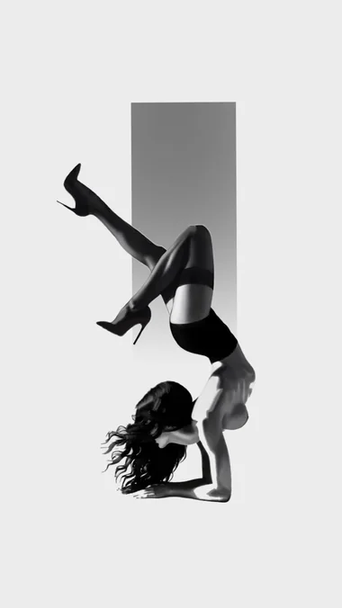Flash #013 — Dancer in Heels fine line flash tattoo in Prague by Andrey Kovalov